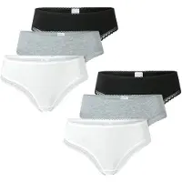 Schiesser String ' Cheeky String ' gris chiné / noir / blanc