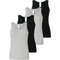 Schiesser Maillot de corps ' Modern Multipacks ' gris chiné / noir