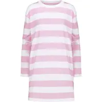 Mey Chemise de nuit 'Streaked Lines' rose / blanc