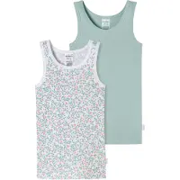 Schiesser Maillot de corps 'Fine Rib' vert / rouge / blanc