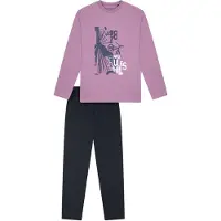Schiesser Pyjama 'Nightwear' violet / noir