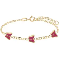 Lucardi Bracelet or / rouge
