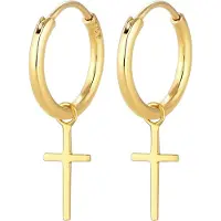 Elli PREMIUM Boucles d'oreilles 'Kreuz' or