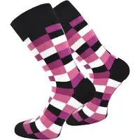 Normani Chaussettes 'Square' violet / blanc