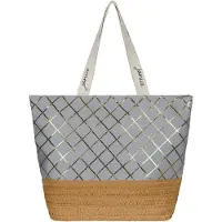 Normani Sac de plage 'Kuredu' beige / or / gris