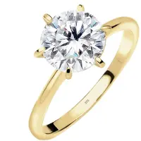 Elli PREMIUM Bague 'Solitär' or / blanc