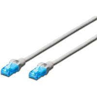 Digitus Câble patch Cat5e U/UTP 2xRJ45 5,0m CCA gris levier. Sachet poly