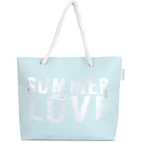 Normani Sac de plage bleu clair / argent / blanc