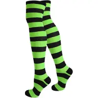 Normani Chaussettes montantes vert fluo / noir