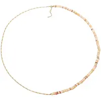 Elli Chaîne 'Heishi Beads' beige clair / marron / or / rouge