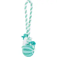 Trixie DENTA Fun Corde de jeu avec balle en caoutchouc naturel 7 cm