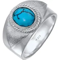 KUZZOI Bague 'Howlith' bleu / argent