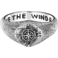 Haze&Glory Bague 'like the wind blows' noir / argent