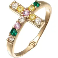 Haze&Glory Bague or / émeraude / rose ancienne / transparent