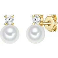 Trilani Boucles d'oreilles jaune d'or / transparent / blanc perle