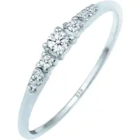 Elli DIAMONDS Bague 'Verlobungsring Diamanten' argent / blanc