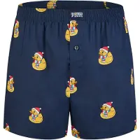 Happy Shorts Boxers 'Chrisstmas' bleu foncé / jaune / rouge vif