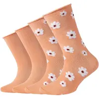 s.Oliver Chaussettes 'Silky Touch Flower' orange