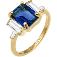 Elli PREMIUM Bague bleu / or / transparent