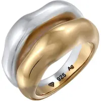 Elli PREMIUM Bague 'Chunky Organic' or / argent