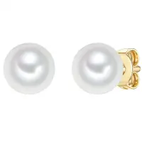 Trilani Boucles d'oreilles jaune d'or / blanc perle