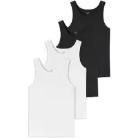 Schiesser Maillot de corps noir / blanc
