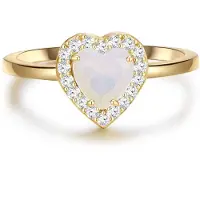 Glanzstücke Bague jaune d'or / transparent / blanc