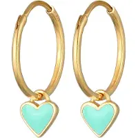 Elli Boucles d'oreilles or / vert pastel