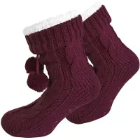 Normani Chaussettes bordeaux / blanc