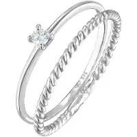 Elli DIAMONDS Bague argent / transparent
