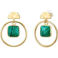 Yokoamii Boucles d'oreilles jaune d'or / vert