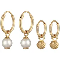Elli Boucles d'oreilles or / blanc perle
