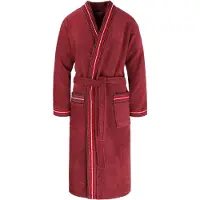 Normani Peignoir long bordeaux / rouge cerise / rouge vif / blanc