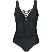 Black premium by emp Maillots de bain de - Maillot De Bain Lacé - S - 5XL - pour Femme - noir - Taille 4XL
