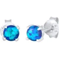 Elli Boucles d'oreilles bleu / argent