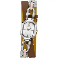 Furla Montre à affichage analogique 'Octagonal' marron / or rose / argent