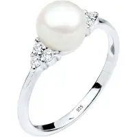 Elli PREMIUM Bague argent / blanc perle