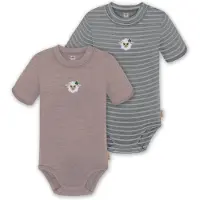 Normani Barboteuse / body 'Tihoi' bleu-gris / gris / vert foncé / rose ancienne / blanc
