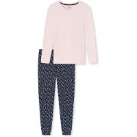 Schiesser Pyjama ' Nightwear ' bleu foncé / rosé / blanc