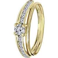 Lucardi Bague 'Klassisch' or / argent