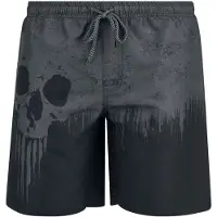 Black premium by emp Short de bain de - Swim Shorts With Skull Print - M - XXL - pour Homme - gris/noir - Taille M