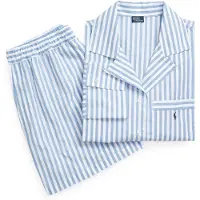 Ralph Lauren Pyjama ' Crop & Boxer Set ' bleu / blanc