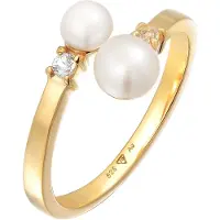 Elli PREMIUM Bague or / transparent / blanc perle