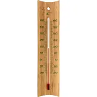 Ubbink Thermomètre analogique d'extérieur en bambou 12.1049 résistant aux intempéries, Thermomètre + hygromètre, Marron