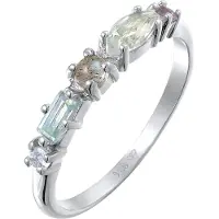 Elli PREMIUM Bague beige / bleu pastel / mauve / argent