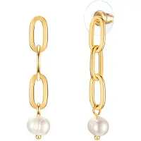 Yokoamii Boucles d'oreilles jaune d'or / blanc