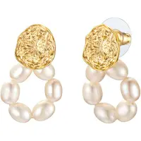 Yokoamii Boucles d'oreilles jaune d'or / blanc