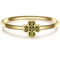 Glanzstücke Bague jaune d'or / vert