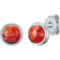 Rafaela Donata Boucles d'oreilles rouge sang / argent