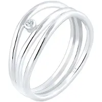 Elli DIAMONDS Bague 'Geo' argent / transparent